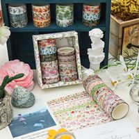Ruban Washi Style Floral Naturel Quatre Saisons pour Artisanat DIY, Éléments Végétaux, Papier Washi pour Décoration de Journal