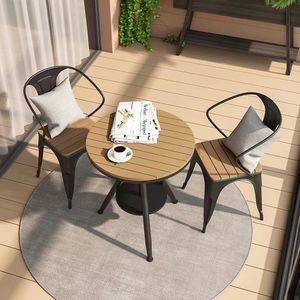 Muebles de Comedor para Exteriores Fáciles de Limpiar, Silla con Brazos para Todo Clima, Mesa y Sillas Cuadradas para Reuniones Familiares en el Patio - Product Image 2