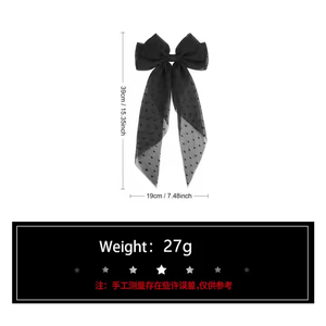 กิ๊บติดผมรูปโบว์ขนาดใหญ่ผ้าชีฟองลายจุดสำหรับฤดูใบไม้ผลิฤดูร้อนสไตล์เกาหลีกิ๊ฟติด<span class=keywords><strong>ผม</strong></span>โบว์ติดผมหาง<span class=keywords><strong>ยาว</strong></span><span class=keywords><strong>น่า</strong></span><span class=keywords><strong>รัก</strong></span>น่ารักสำหรับเด็กผู้หญิง - Product Image 2