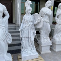 Classic Style Life Size Statue White Marble Greek Mythology Athena Sculpture