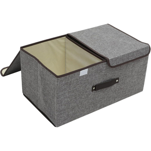 Boîte de rangement pliable en lin de haute qualité pour vêtements et jouets avec poignée, colorée, taille moyenne, fabriquée en Chine ZC-20250822-07 - Product Image 1