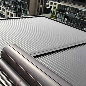 Auvent rétractable motorisé à énergie solaire en alliage d'aluminium, abri pliant automatique anti-pluie, toit à persiennes <span class=keywords><strong>pour</strong></span> villa et sous-sol - Product Image 6