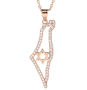 Israel bản đồ Vòng cổ biểu tượng người Do Thái hỗ trợ ngôi sao của Israel David bên trong bản đồ quà tặng người Do Thái jewlery - Product Image 6