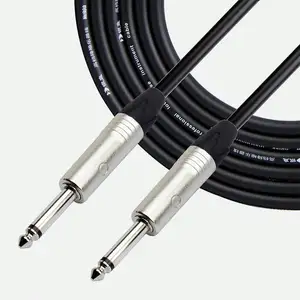 Nhà Máy OEM Thẳng 22AWG 6.35 Mét 1/4 Inch Instrument Cable Guitar Cho Guitar Điện/Bàn Phím