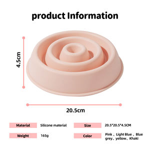 Nouvelle conception personnalisée de gamelles pour animaux de compagnie en silicone écologiques, étanches, à alimentation lente, avec fond épaissi anti-étouffement et antidérapant pour chats et chiens - Product Image 2
