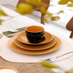 September Promotion Dark Brown Stone Patterned Kitchenware <b>Set</b> the Kitchenware <b>Set</b> Includes Tableware Ceramic and Coffee <b>Cups</b> - Product Image 4