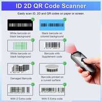 Lecteur de codes-barres 2D portable Courier Ultra sans fil trois-en-un avec garantie d'un an Noir/Gris