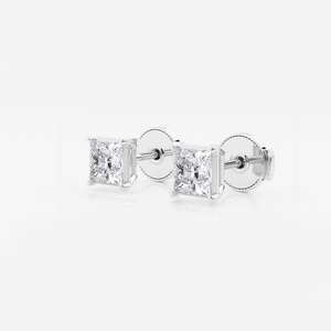 Elegantes Pendientes Solitarios de Diamante Cultivado en Laboratorio de 1 Quilate con Corte Princesa, Brillantes y Elegantes, Joyería Fina Ética para Mujer, para Uso Diario - Product Image 4