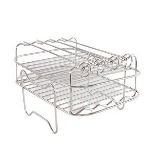 Support à brochettes en acier inoxydable 304 double couche antirouille et résistant au feu/à la chaleur Support à brochettes en métal durable pour accessoires de <span class=keywords><strong>barbecue</strong></span> - Product Image 2