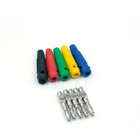 Fiche banane en laiton nickelé 4mm avec vis pour embouts
