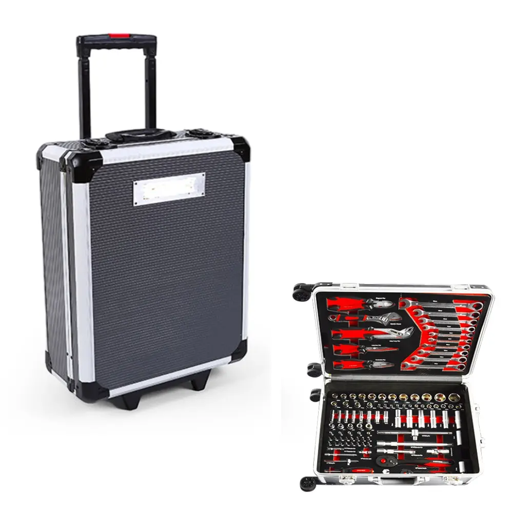 247 Stuks Draagbare Aluminium Trolley Case Compleet Auto Reparatie Tool Kit Thuis Benodigdheden Voor, Ideaal Gereedschap Kist Voor Thuis Of Op De Werkplek