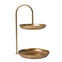 Stijlvolle luxe serviesgoed dubbelwandige metalen schaal voor snoep, fruit, dessert en hapjes, geschikt voor thuis of hotel, bruiloftdecoratie