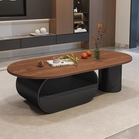 Table basse vintage de style chinois en noyer pour salon, usage domestique, luxe léger, haut de gamme, design français du milieu du siècle, avec espace de rangement