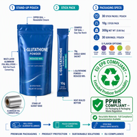Bubuk Vitamin Multi Glutathione Label Pribadi OEM untuk Mencerahkan Kulit, Rambut, dan Kuku