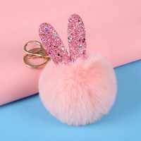 Porte-clés en fausse fourrure pompon 8 cm, style simple, mignon et moelleux, vente en gros 2025, personnalisable, prix abordable