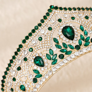 Diadème de mariée en cristal géométrique de style européen, ajouré, entièrement orné de strass, design goutte d'eau, pour coiffures de mariage - Product Image 4