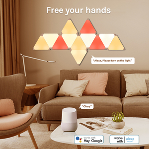 Banqcn Dreieck Licht paneele Lampe Sync Sound Raum Wand dekoration Ambiente Smart Rgbic Gaming Lights Led Licht Spielhaus APP <span class=keywords><strong>Contr</strong></span> - Product Image 5