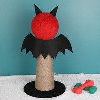 Arbre à chat vertical style petit diable avec griffoir en sisal, aiguiseur de griffes, tout-en-un, léger 1,1 kg, toutes saisons