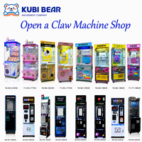 Ensemble de 3 machines à griffes commerciales à monnayeur pour attraper les peluches, équipement d'amusement pour salles d'arcade et centres commerciaux