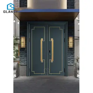Portes en acier de sécurité turques de haute qualité, portes d'entrée modernes en métal pour maisons couleur de taille de conception personnalisable