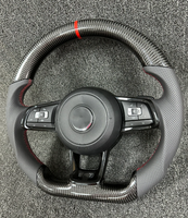 Volant sport en fibre de carbone compatible avec Volkswagen Golf 4 5 6 7 8 GTI R MK5 MK6 MK7 MK8 2017, mise à niveau du modèle ancien vers le nouveau modèle