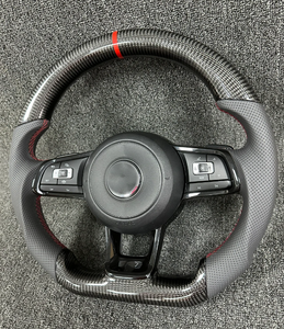 Volante Deportivo de Fibra de Carbono Compatible con Volkswagen <span class=keywords><strong>Golf</strong></span> 4 5 6 7 8 GTI R MK5 MK6 MK7 MK8 2017, Actualización del Modelo Antiguo al Nuevo - Product Image 2