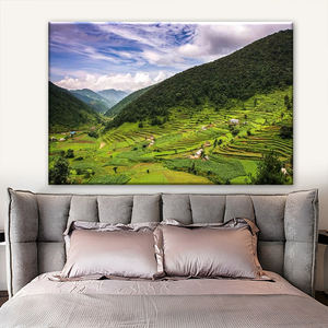 Stampa su Tela 2026 Campi a Terrazze Rurali dell'Himalaya Decorazione Murale Durevole Valle Verde per <span class=keywords><strong>Soggiorno</strong></span> - Product Image 3