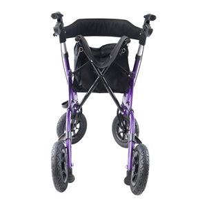 シート付き全地形対応歩行器、10インチ前輪ゴムタイヤ、コンパクト折りたたみ式、高齢者向け空気入りタイヤ歩行器 - Product Image 5