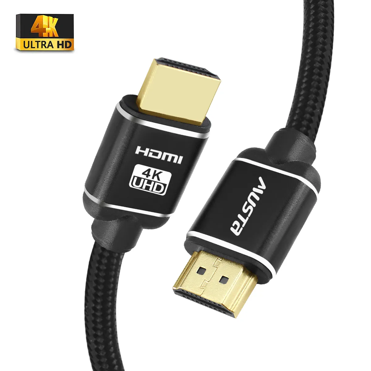 Ultra Speed Nylon Braided 19pin male to male hdmi cable 4K 60Hz 2160P with Aluminium Alloy Metal Casing Micro HDMI cable