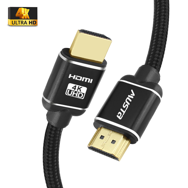 Ultra Speed 24K Gold Plated Nylon Braided 19PIN Male Male for Cable 4K 60Hz 2160P Aluminium Alloy Metal HDTV Projector Computer