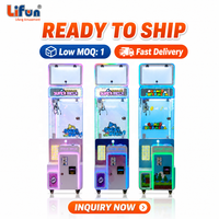 LIFUN Super Mega Claw Crane Machine, armoire métallique, accepteur de billets, paiement par pièces, design LED moderne pour usage commercial et divertissement