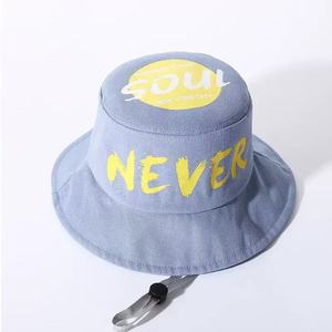 Estate all'aperto Unisex 2-8 anni bambini in cotone 100% massello stampa personalizzata Logo ragazzo cappello a secchiello con stringa - Product Image 5