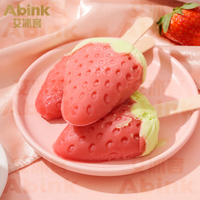 Abink Strawberry Beauty : Sucettes glacées et collations Helado à la pêche (certifiées Halal). Emballage en boîte et en sac.