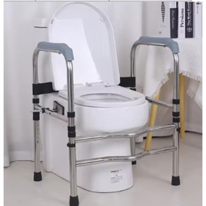 High grade PP toilet booster seat raiser for the elderly with handrails - Product Image 4