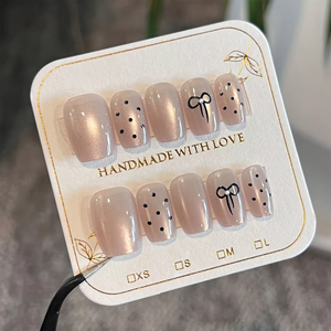 <span class=keywords><strong>Uñas</strong></span> Postizas <span class=keywords><strong>Cortas</strong></span> Cuadradas con Diseño de Ojo de Gato, 10 Piezas, Hechas a Mano, Acrílicas Gruesas, para Uso Diario, Surtidas - Product Image 2