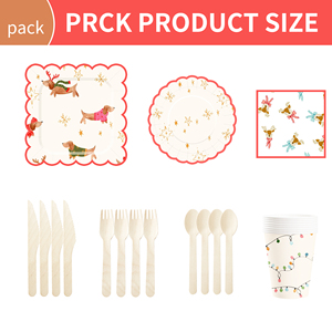 DAMAI Christmas Kids Happy Birthday Party Supplies Yellow Star Red Christmas Elk <b>Disposable</b> <b>Tableware</b> Paper Napkins Cups Plates - Product Image 5