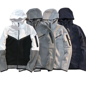 Nuova Collezione Primaverile <span class=keywords><strong>Tuta</strong></span> da Calcio per <span class=keywords><strong>Uomo</strong></span> 100% Cotone con Zip e <span class=keywords><strong>Cappuccio</strong></span> Ecologica Antivento Vestibilità Comoda - Product Image 1