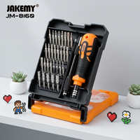 Pour JM-8160 – Kit de tournevis multifonction 34 pièces avec finition chromée et manche en plastique – Qualité DIY OEM