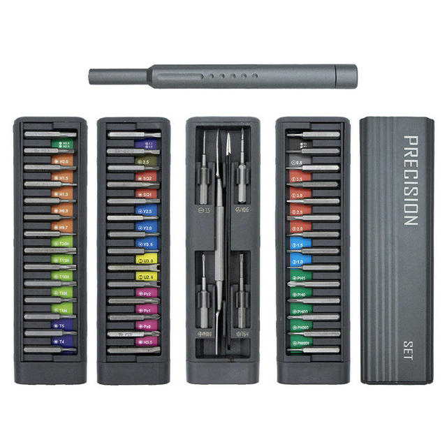 3.7v Mini Electric Screwdriver Set Precision Screwdriver Set with 5 Torque Settings LED Light Magnetic Storage Magnetizer