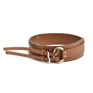 Cinturón de Cuero Genuino Irregular de Estilo Europeo Americano para <span class=keywords><strong>Mujer</strong></span>, Cinturón Decorativo para Traje, Vestido, Suéter, Cinturón de Cobre - Product Image 3