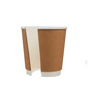 Gobelet en papier kraft blanc à double paroi compostable en usine, écologique, imperméable, pour café à emporter, pour boissons chaudes et froides - Product Image 3