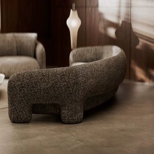 Sofá para el hogar con formas sensuales, suave, elegante, acogedor, Boucle, sofá curvo, esquina, diseñador, minimalista, modular, sofá Seccional de lujo - Product Image 3