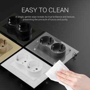 Presa a Muro Doppia Tedesca Schuko 120*86 Bianca Nera Grigia Oro Standard UE 16A 250V per <span class=keywords><strong>Uso</strong></span> Domestico, Alberghiero e Ufficio - Product Image 4