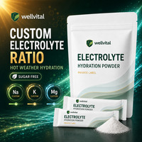 Poudre d'hydratation électrolytique sans sucre à étiquette privée avec ratio d'électrolytes personnalisé pour l'hydratation par temps chaud