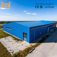Bâtiment d'entrepôt métallique préfabriqué à grande portée, structure en acier industrielle pour la logistique et la distribution