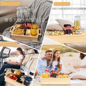 Cross-border sofa snack box, solid wood desktop divider fruit <b>rack</b>, beer remote control creative storage box - Product Image 3