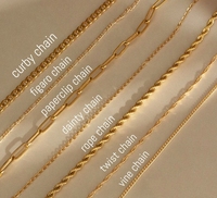 Bijoux faits à la main en acier inoxydable Collier à breloques en mousqueton Chaîne Fermoir à vis Colliers à breloques en or PVD 18 carats avec fermoir à vis