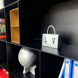 رف كتب حديث بسيط وفاخر وحدات مخصصة من معدن الألومنيوم مثبت على الحائط مع ضوء Led لغرفة المعيشة والمكتب - Product Image 2