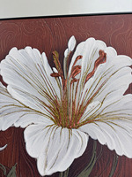 Peinture à l'huile florale vintage peinte à la main, art mural texturé en grès, base en bois, tableaux décoratifs pour la maison et l'hôtel