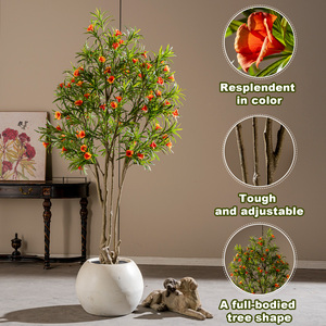 Cây giả trang trí nhà cửa và văn phòng phong cách tự nhiên, chất liệu như thật, có chậu nhựa xanh, hoa lá giả PVC dùng cho đám cưới - Product Image 6